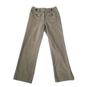 Y2k Chadwicks's Tweed Flared Trousers Size 2 Petite Gray Preppy Academia Twee